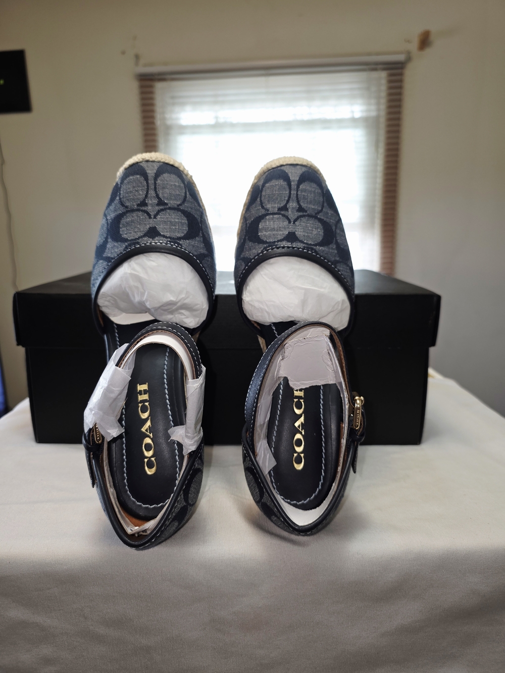 COACH Raine Signature Denim Espadrille In Chambray Size 6.5B - Picture 6 of 12